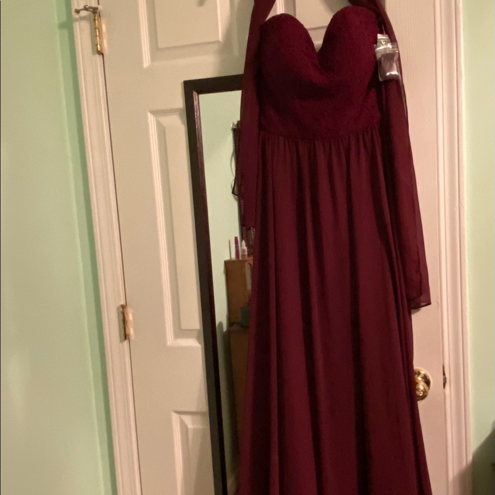 Red strapless prom dress size 4